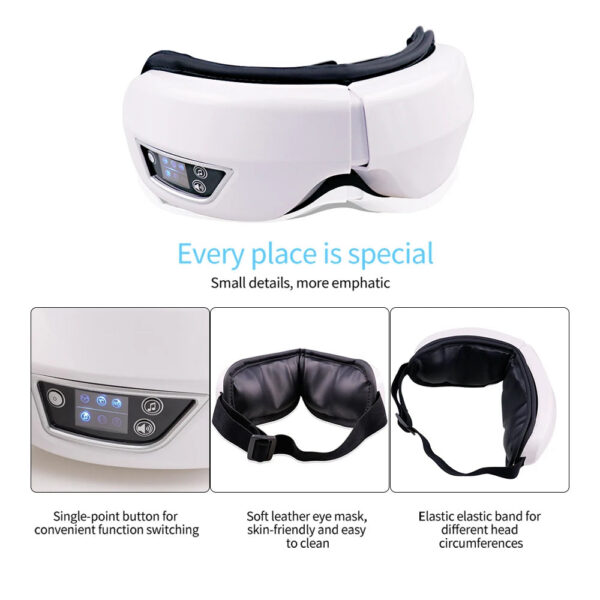 2fb9392b75532775 Eye Massage Instrument Vibration Airbag Pressure Hot Compress Eye Massager Bluetooth Music Relax Fatigue Eye Care Foldable