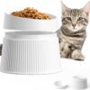 2fc3562db8403777 Elevated Cat Food Bowl Super Widen Raised Cat Food Dishes for Protecting Spine, Reliefing Whisker Fatigue, Anti-Vomiting 17° Tilted Pet Feeding Bowls with Silicone Mat for Indoor Cats