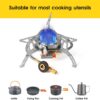2fcd20ff4b8f6c72 SWAWIS 3500W/6800W Windschutz Campingkocher Piezozündung Faltbarer Gaskocher Gasbrenner Camping Stove mit Adapter, Camping Kocher für Hiking Camping Picknick Trekking Outdoor Wandern