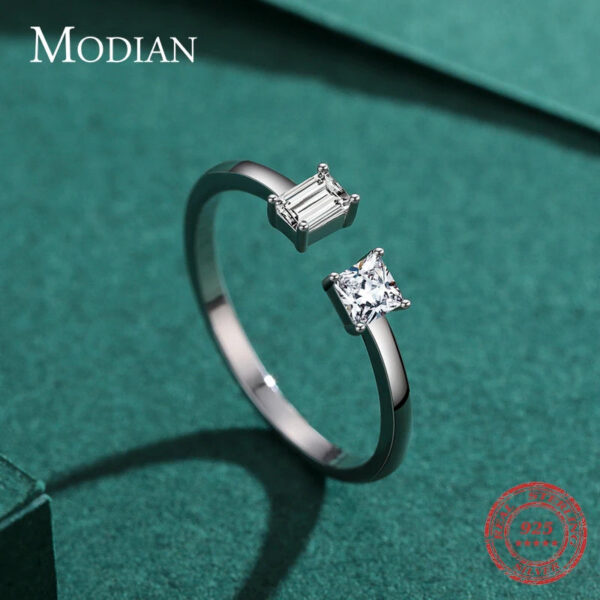 Modian Classic Real 925 Sterling Silver Irregular Sparkling Clear CZ Finger Ring For Women Charm Gold Color Wedding Fine Jewelry