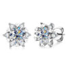 2ff88d0ca02559b8 S925 silver moissanite snowflake earrings for women, fashionable and classic 6-claw design as a Valentine's Day gift for friends