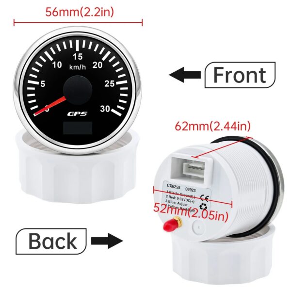 2ff99060c91b5185 HD 52MM GPS Speedometer 30/60/80/120/200 Km/h Boat Car Truck Speed Gauge Meter 7 Color Backlight With GPS Antenna 9-32V