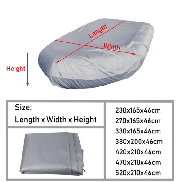 V Shape Marine Waterproof DustproontiUV Rain Snow Iatable Dinghy Fishing Rubber Boat Universal Kayak Cover