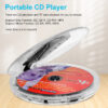 YR-90 Portable with 3.5mm Wired Headphones Small Music Player Support TF Card Digital Display Touch Button CD Walkman