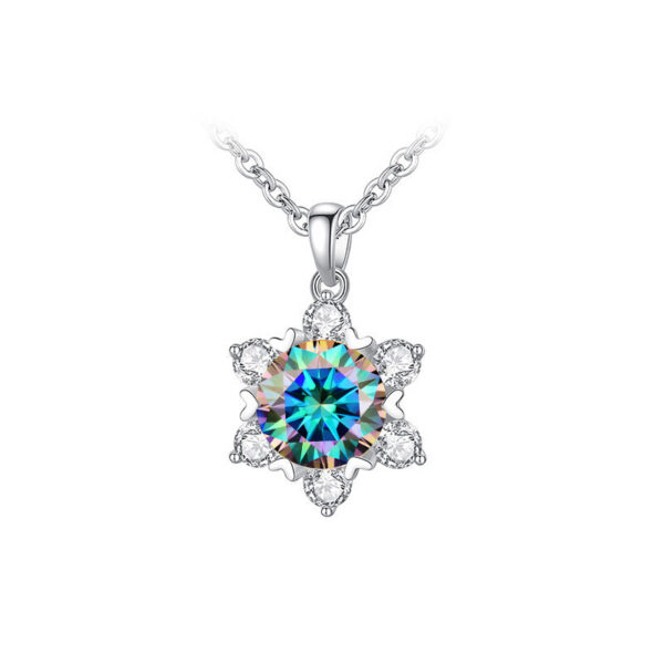 Stylever Snowflake Moissanite Diamond Pendant for Women Gift Sterling Sier Necklace Sparkling Wedding Fine Jewelry