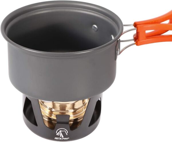 302c24d9dce29317 REDCAMP Mini Spirit Burner, Ultralight Portable Alcohol Stove for Backpacking Hiking Outdoor, Small Lightweight Camping Stove for BBQ Cooking Picnic, Black