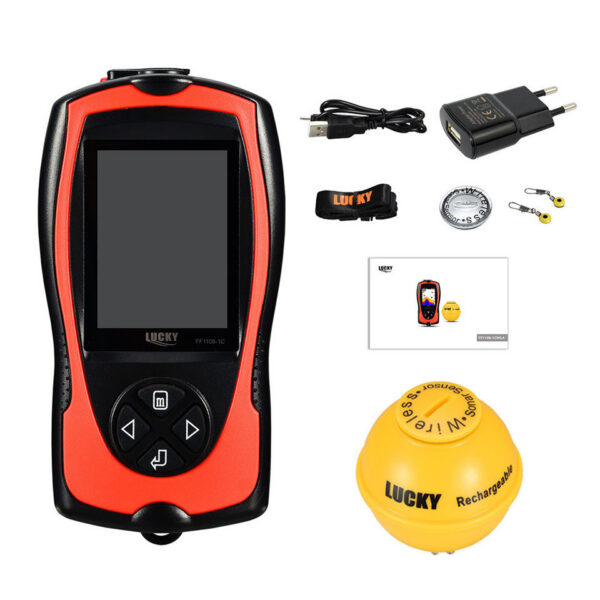 303bd82f172ea7cc LUCKY Rechargeable Fish FF1108-1CWLA/CT Wireless Sonar Sensor Fishing Finder Color Display Max 45M Water Depth