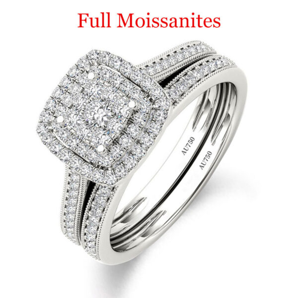 303fcb5ee868712b 2PCS Yellow Gold Moissanite Engagement Rings set For Women 100% Real Pass Diamond Tester Wedding Band Jewelry Lover Couple Gifts