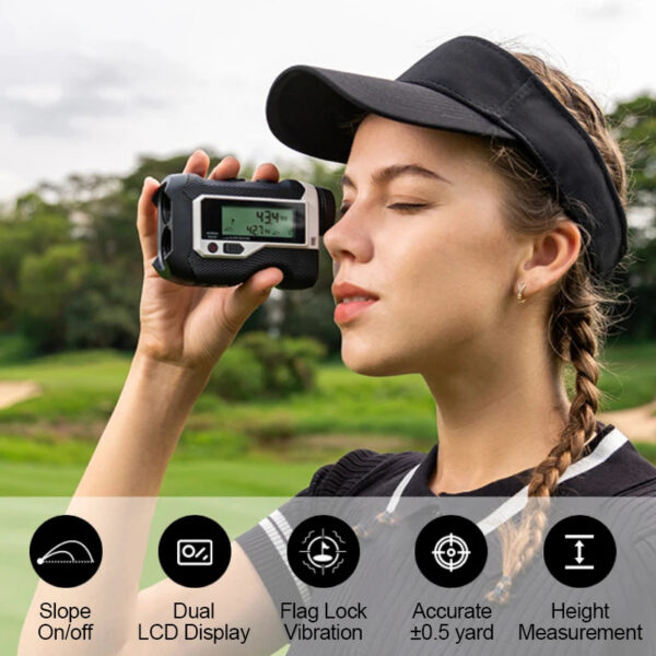304e6897b0717863 Laser Rangefinder 1200/800/600M Type-C Flag-Lock Slope with Vibration and LCD Unit Yard Pin for Hunting Golf Distance Meter
