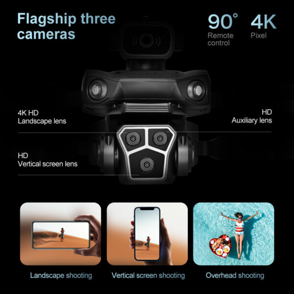 3054fb8ad05b5151 New M1s Mini Drone 4K Professinal Three Camera Wide Angle Optical Flow Localization Four-way Obstacle Avoidance RC Quadcopter