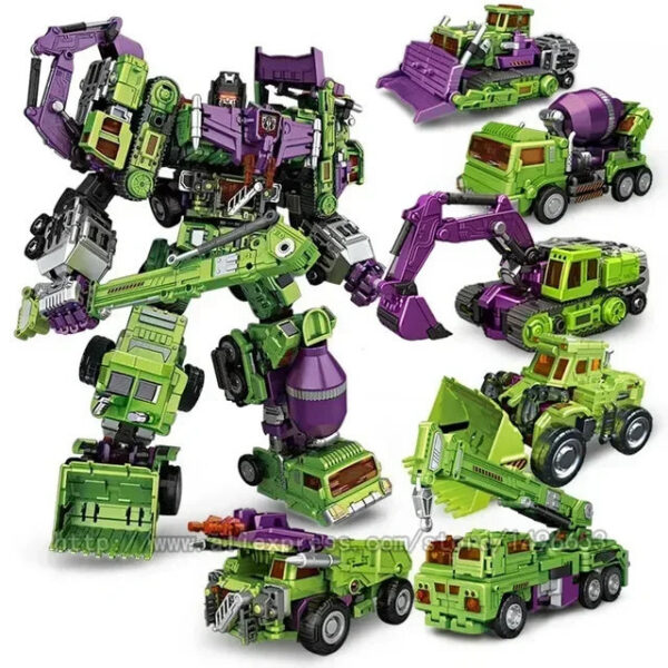 3056b6d580fbfe4e 6 IN 1 NBK 42CM Devastator Toy Transformation KO Robot Car combination Action Figure excavator Blender Model Kid NO BOX