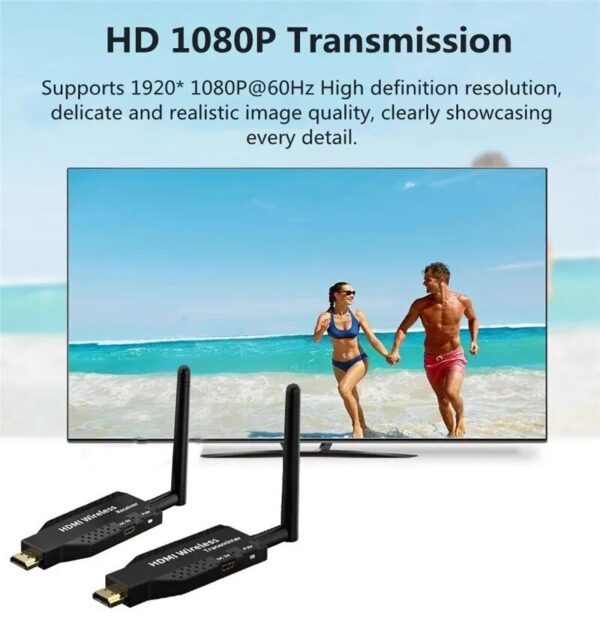306bd0a3120f6279 50M Wireless Video Transmitter Receiver HDMI-Compatible Extender Stick Screen Mirror Adapter Switch DVD PC To TV Projector
