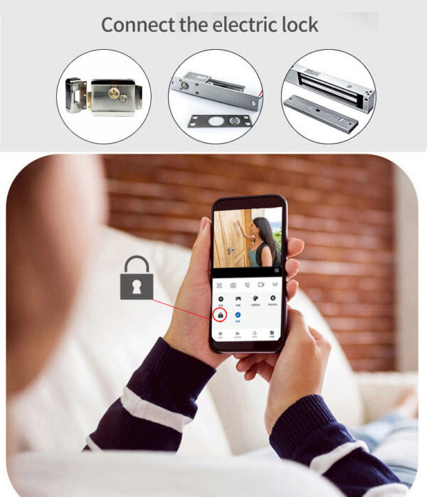 Wireless Wifi Video Doorbell System, 1080P Doorphone Door Camera, 7 Inch Touch Screen, Video Intercom 32GB SD card for Home