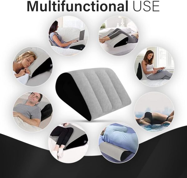 Inflatable Wedge Pillow Camping Cushions – Portable Folding Body Positioners Lightweight Wedge Pillow,Cushion for Yoga,Sleeping,Travel,Reading Lumbar Cushion for Back Pain and Pressure Relief