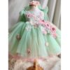 2024 New Children‘s Princess Evening Gown Sleeveless Pearls Appliques Design Wedding Birthday Baptism Party Girls Dresses A3650