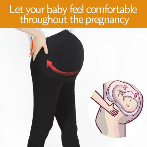 308e8e83d314d466 Elastic High Waist Legg Skinny Maternity Clothes For pregnant Women Belly Support Knitted Leggins Body Shaper Trousers