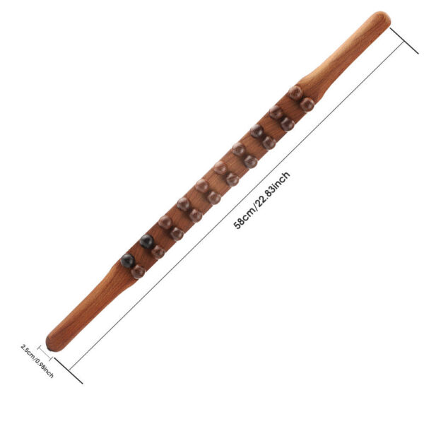 20 Beads Universal Back Massage Tendons Beech Wood Scraping Stick Point Treatment Guasha Relax Therapy Tool Abdominal Massager