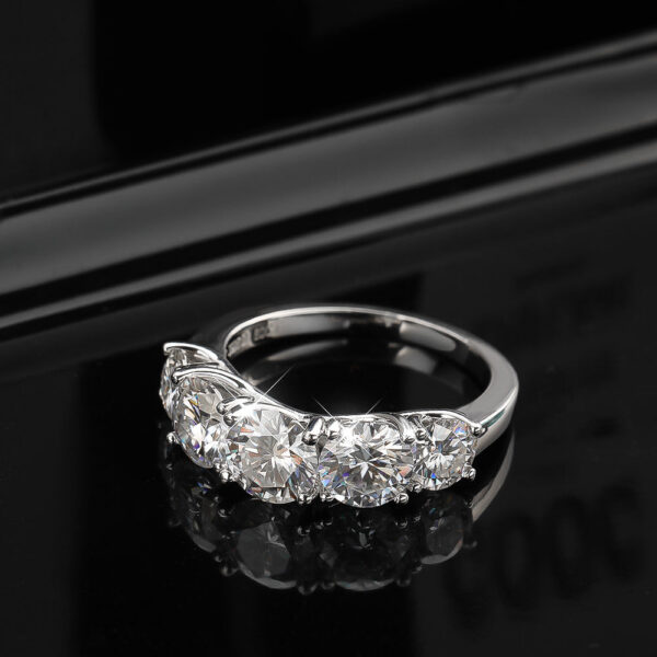 309db2c8231106b8 KNOBSPIN 5 Stones 3.6CT D Color Moissanite Rings for Women Sparkling Diamonds with Certificates Sterling Sliver Wedding Ring