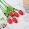 30aa2b7e114229f4 Dark Pink Tulips Artificial Flowers 20Pcs Real Touch Faux Fake Tulips Flowers for Home Office Wedding Decor Artificial Tulips Flower Arrangement Bouquet Faux Flowers for Decoration