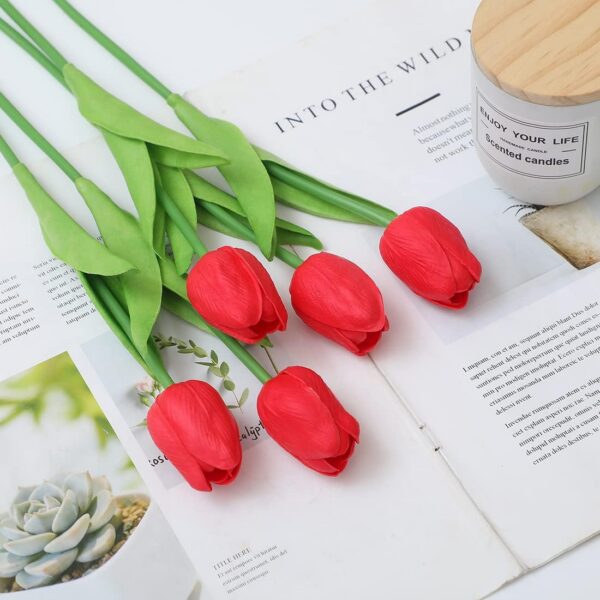 30aa2b7e114229f4 Dark Pink Tulips Artificial Flowers 20Pcs Real Touch Faux Fake Tulips Flowers for Home Office Wedding Decor Artificial Tulips Flower Arrangement Bouquet Faux Flowers for Decoration