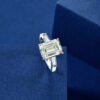 OEVAS Sterling Sier Emerald Cut Created Moissanite Gemstone Wedding Engagement Diamonds Ring Fine Jewelry Gifts Wholesale