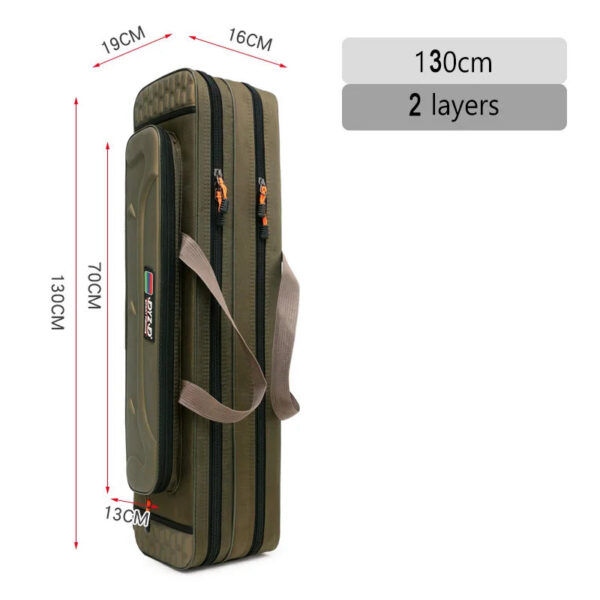Multifunctional Fishing Rod Bag Spinning 2/3/4 Layers 80-130CM 1680D Oxford Reel Pole Gear Storage Case for Fishing Tackle