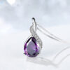 30d34e27a9495d8f Buyee Sterling Sier Amethyst Pendant Light Blue Stone Necklace for Woman Classic Family Party Fine Jewelry Chain
