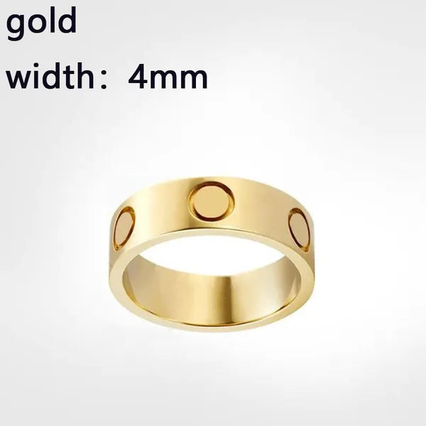 30ddbd0bdc2b1db3 Classics Love Ring designer women 4mm 5mm 6mm Gold Plated With diamonds Designer for lovers Wedding ring Anniversary Jewelry gift with box