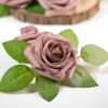 Mocoosy 50Pcs Artificial Flowers Dusty Roses Real Touch Fake Foam Rose Bulk with Stems for DIY Wedding Bouquets Bridal Shower Centerpiece Floral Arrangements Valentine's Day Party Home Decorations