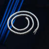EWYA Sparkling Real Full 2.5/3/4/5mm D Color Moissanite Tennis Necklace for Women S Sier Diamond Neck Chain Necklaces Gift