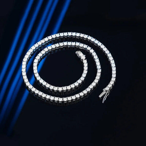EWYA Sparkling Real Full 2.5/3/4/5mm D Color Moissanite Tennis Necklace for Women S Sier Diamond Neck Chain Necklaces Gift