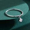 30f654b6b7aed76d NEW Simple Geometric Rhombus Couple Ring For Women Small Diamond Crystal Genuine Sterling Sier Anniversary Gift Jewelry