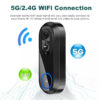 30fa5e5277189f2f 5G 2.4G WiFi Video Doorbell 1080P Wireless Bell Tuya APP Smart Intercom Camera IP65 Waterproof Ring Bell with 7000mAh Battery