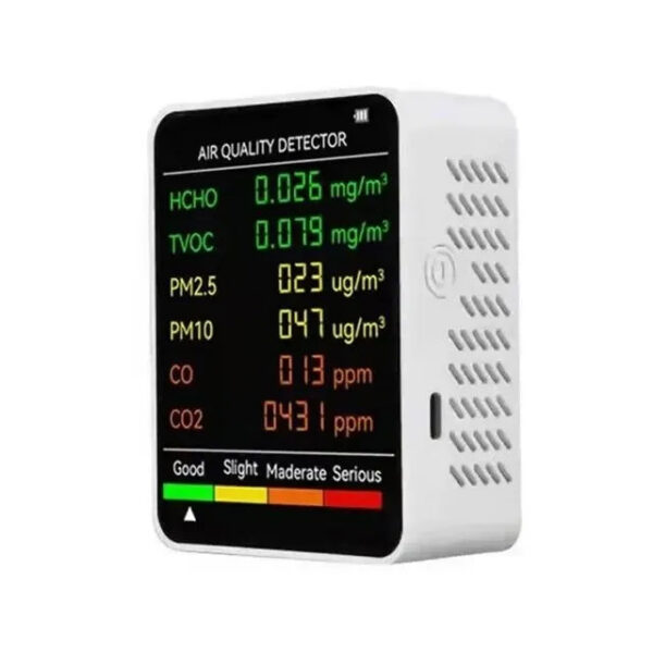 30fb82f931ed861b 6 In 1 Quality Monitor Multifunctional Automatic Indoor Office Wall Hanging Screen Display Air Detector