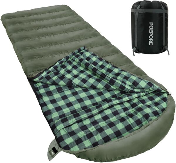 3102bdb9e75cd849 Poepore Schlafsack Outdoor Winter für Erwachsene Extra Breit 3-4 Jahreszeiten XXL Schlafsäcke Warmer Baumwolle Flanell Deckenschlafsack beim Camping Wandern Abenteuern 230 * 100CM
