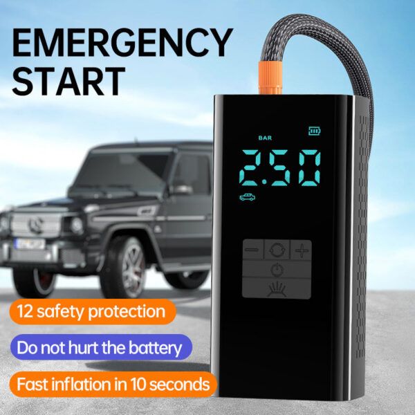 4 in1 Car Jump Emergency Wireless Pump Portable Air Compressor Multi-function Tire Iator Auto Battery Starter