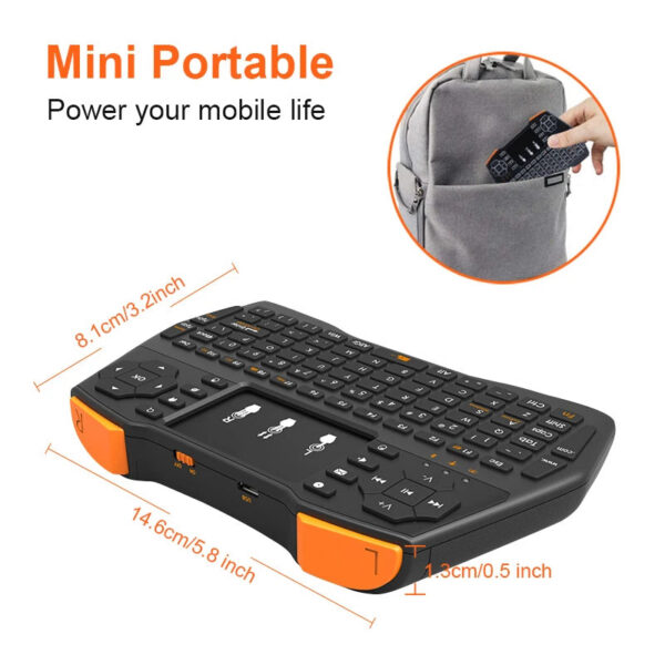 311e25a25d51beca i8 Plus No Backlit 2.4GHz Mini Wireless Keyboard With Touchpad English Russian Air Mouse Remote Control For Android TV Box PC
