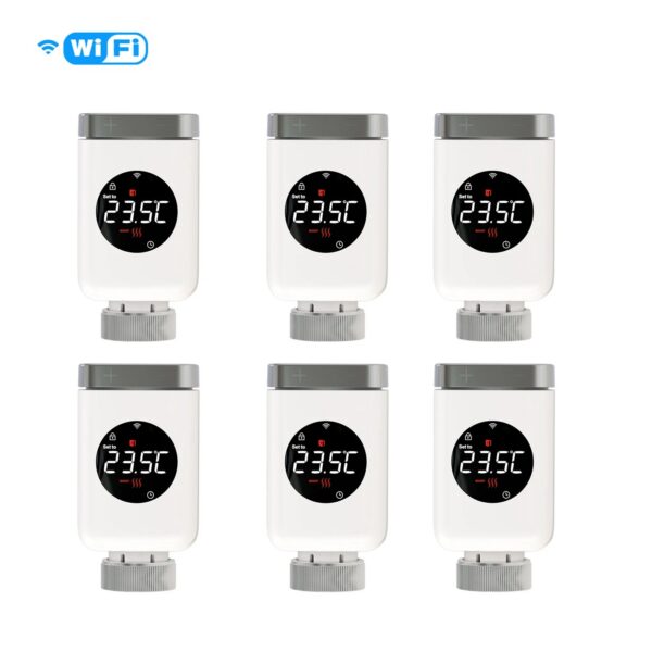 314158e84579043f MOES Tuya Smart Wifi/ZigBee Thermostatic Radiator Valve TRV Programmable App Remote Temperature Controller with Alexa GoogleHome