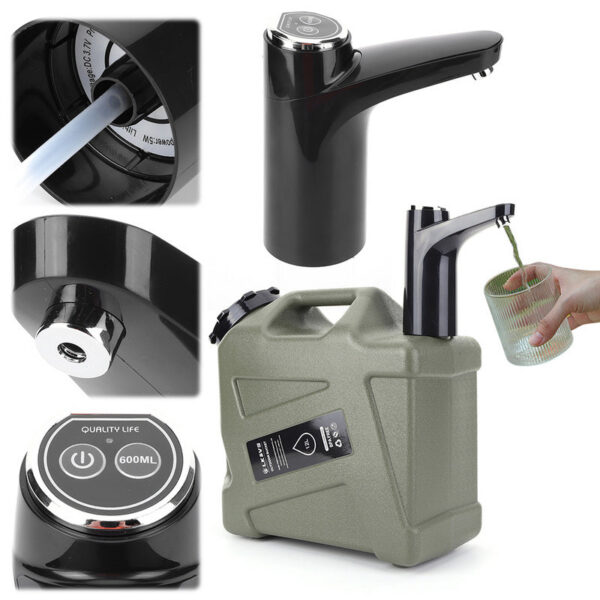 31457c24237facef 11L Outdoor Bin Large Capacity Camping Buckle with Faucet &USB Rechargeable Electric Pump Water Tank Dispenser