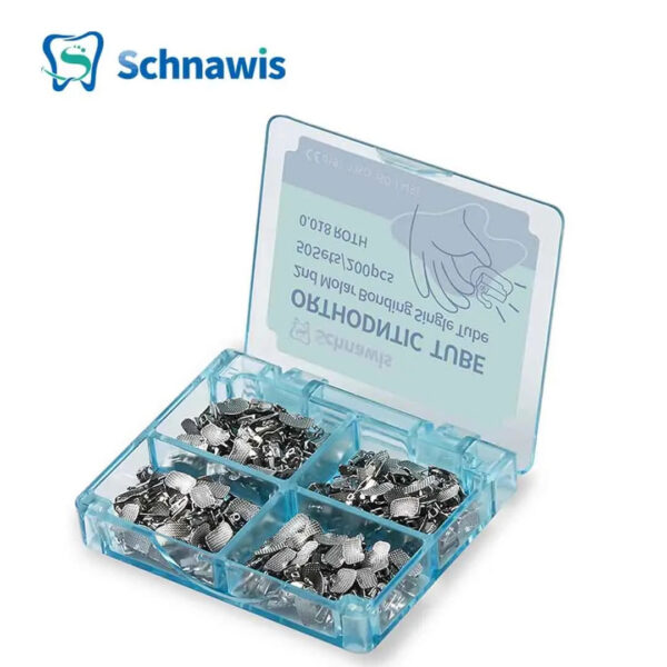 3147b39e968e15c6 200Pcs Dental Orthodontics Bonding Buccal Tubes 1st 2nd Molar Bondable Non-Convertible Buccal Tube Mesh Base Roth / MBT 0.022
