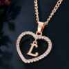 26 Letter Zircon Necklace Jewelry Love Pendant