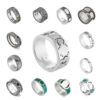 3154362469d37737 Titanium steel sier love designer jewelry for men and women spirit heart rings party engagement confession wedding Ring with green box Size 5-11