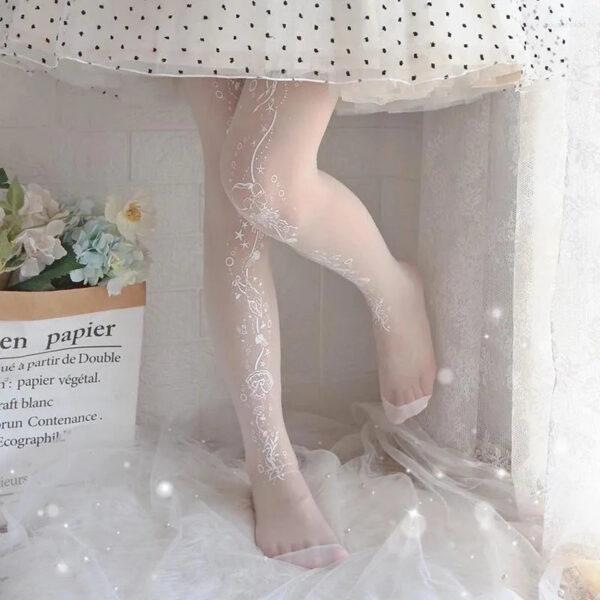 315f847d76de3d72 Party Supplies Deep Sea Story Lolita Socks Sexy Women Spring Summer Silk Stockings Japanese Style Printing Pantyhose