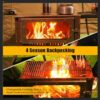 Portable Hot Tent Stove,Wood Burning Stove for Camping, Tent Stove With View Glass, Large Stainless Steel Camping Stove With 5 Chimney Pipes for Outdoor Heating and Cooking