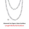 31650d18c82708b9 ORSA JEWELS Handmade Italy Diamond-Cut Figaro Necklace Genuine Sterling Sier Man Woman Neck Chain Jewelry Gift SC34