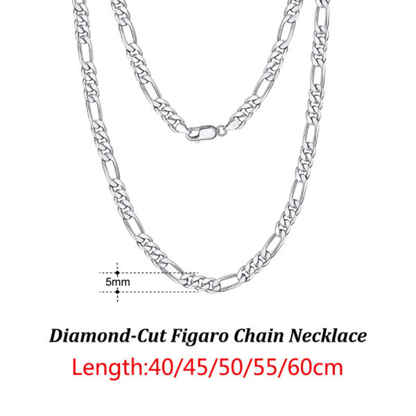 31650d18c82708b9 ORSA JEWELS Handmade Italy Diamond-Cut Figaro Necklace Genuine Sterling Sier Man Woman Neck Chain Jewelry Gift SC34