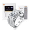 Business temperament GRA ring a caramossian stone heart eight arrow cut classic fashion crown full diamond men's je