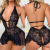 White Crotchless Bodysuits Women Sexy Lingerie Erotic Costume Porn Teddy Babydoll Wedding Dress Openness Women's Underwear Set