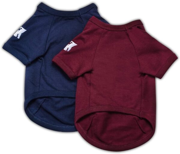 317a41ac4d59c855 Koneseve Dog Shirts Soft Cotton Dog Clothes Stretchy T-Shirt for Small Medium Large Dogs Cat Shirt Breathable Puppy Outfit Kitten Apparel Pet Pullover Tee Blank Basic Sweatshirt 2-Pack Blue & Red 5XL