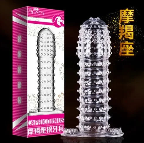 317c07857090b1d7 Spike Penis Sleeve Reusable Condoms Sex Toys for Men Delay Ejaculation Penis Sleeve Contraception Cock Ring Extender 남성전용기구